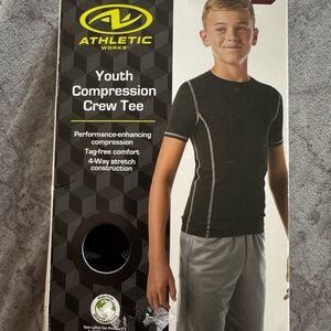 Athletic Works Youth Compression Tee - Black and Gray
